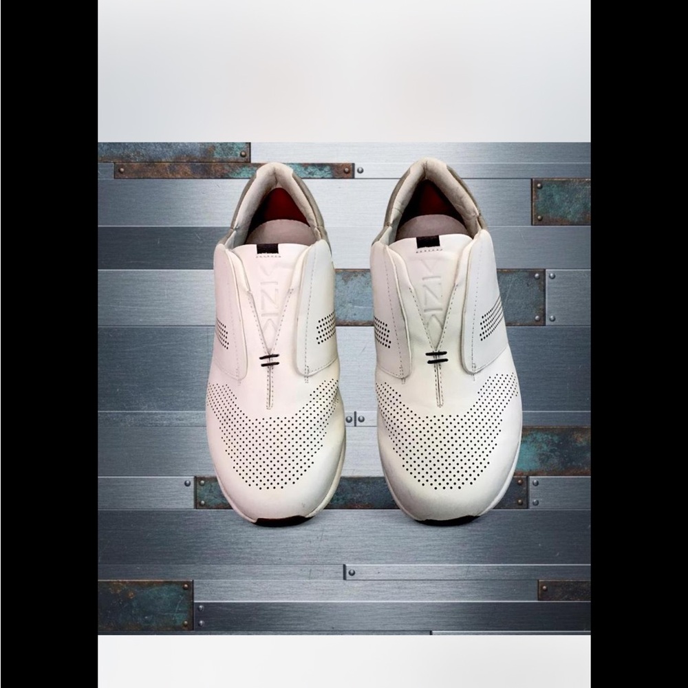 White Slip-On Perforated Sneakers